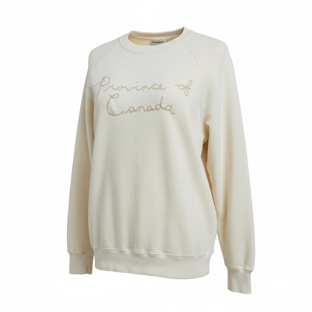 Province of Canada Cream Crewneck Sweatshirt Made in Canada Cotton Minimalist
